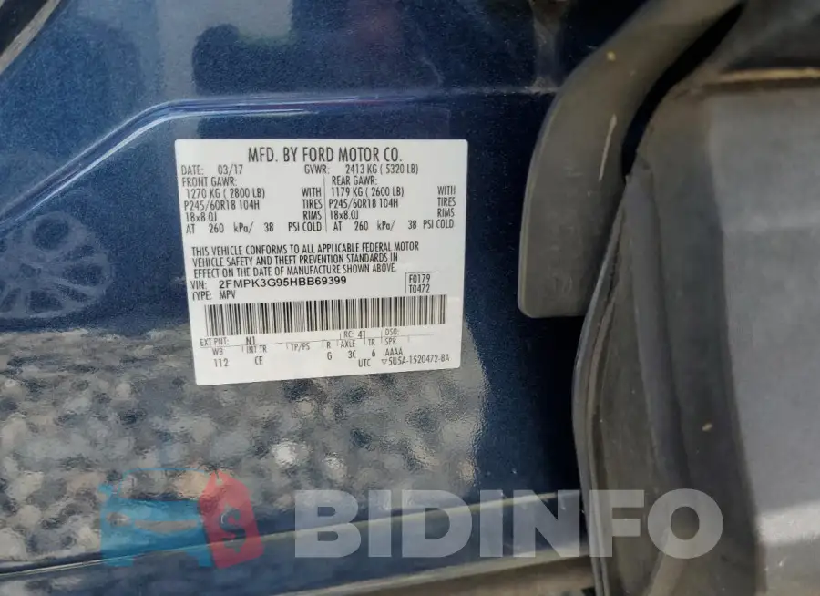 2FMPK3G95HBB69399 Photo# 14