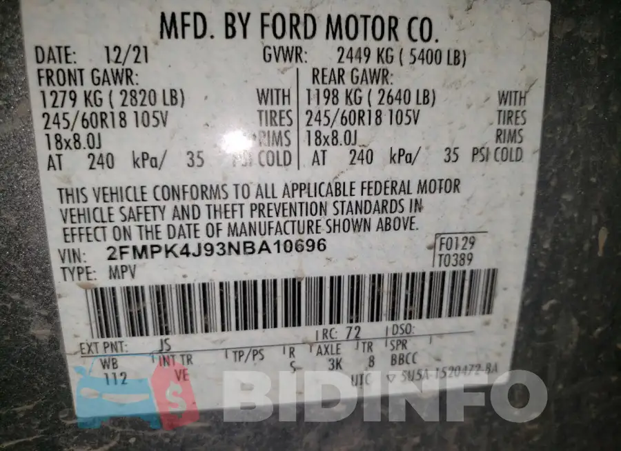 2FMPK4J93NBA10696 Photo# 13