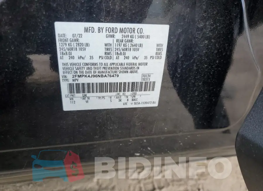 2FMPK4J96NBA76479 Photo# 12