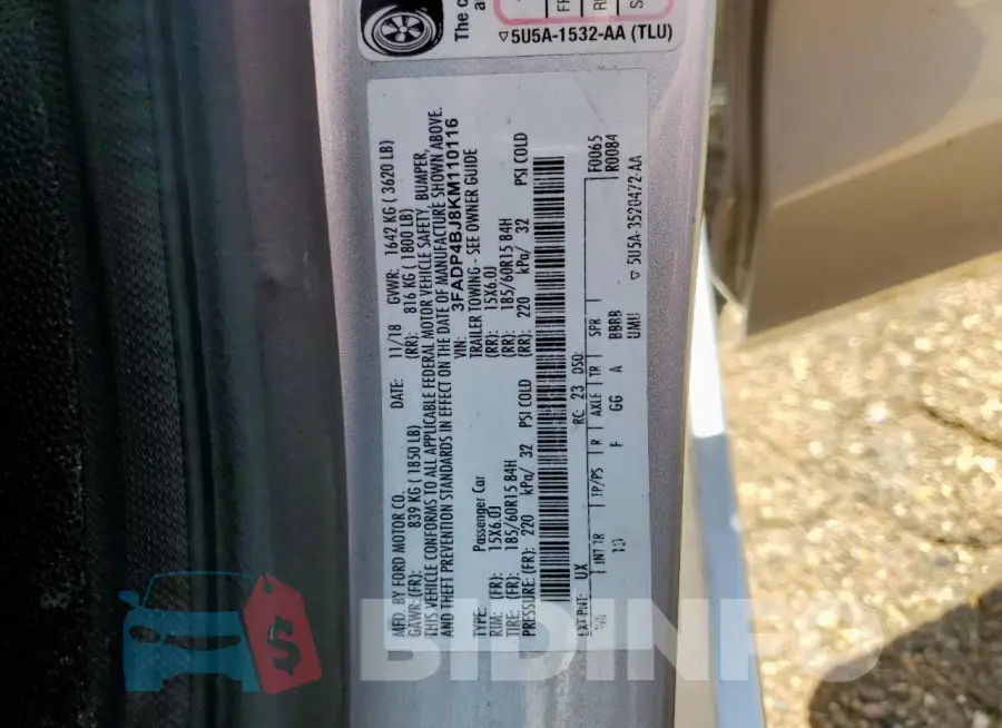 3FADP4BJ8KM110116 Photo# 12