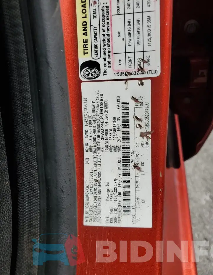 3FADP4EJ6JM108679 Photo# 12