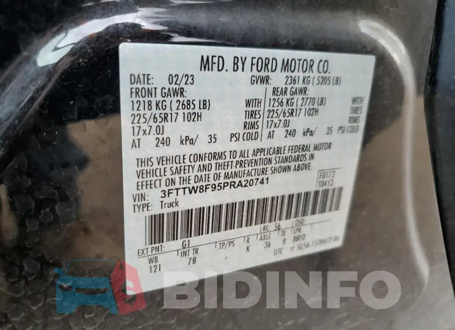 3FTTW8F95PRA20741 Photo# 12