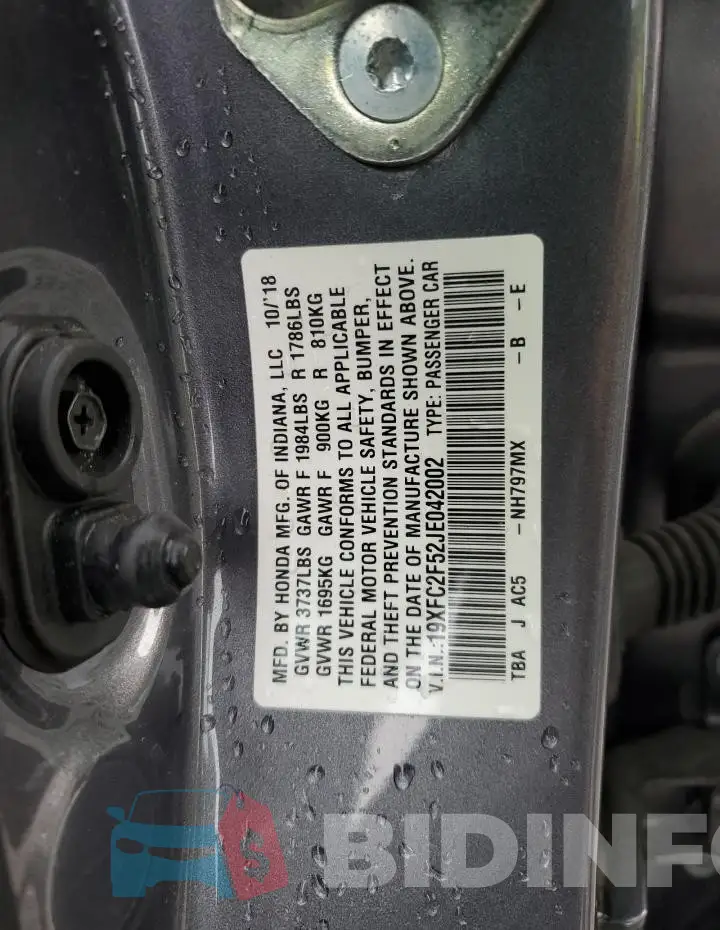 19XFC2F52JE042002 Photo# 12
