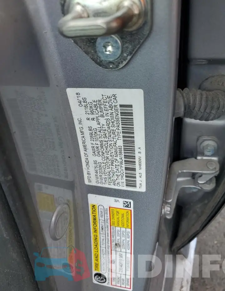 1HGCV1F99JA158683 Photo# 12