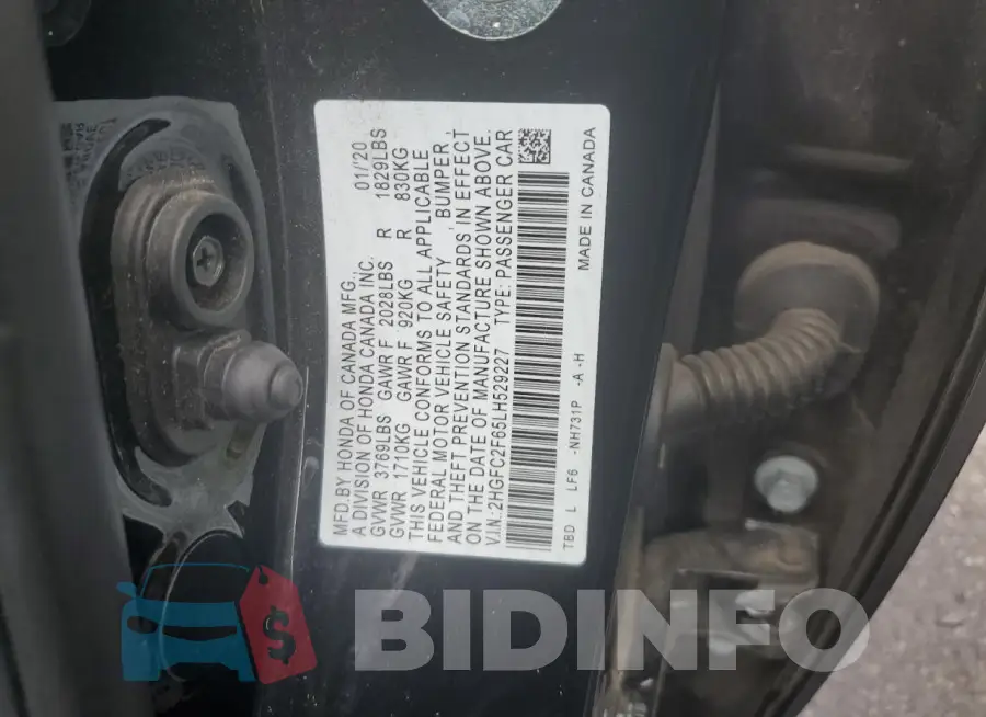 2HGFC2F65LH529227 Photo# 12