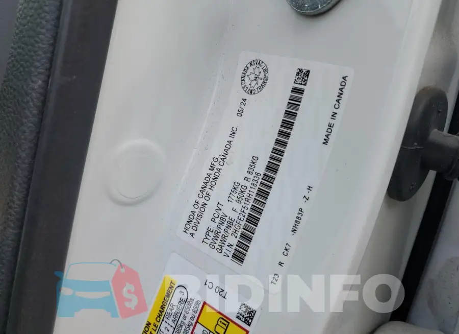 2HGFE2F51RH118336 Photo# 12
