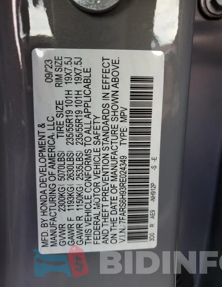 7FARS6H93RE024349 Photo# 13