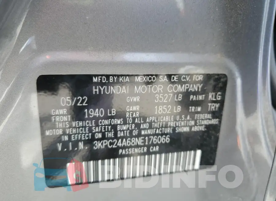 3KPC24A68NE176066 Photo# 12