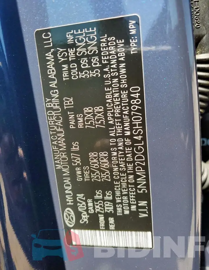 5NMP2DGL4SH079840 Photo# 14