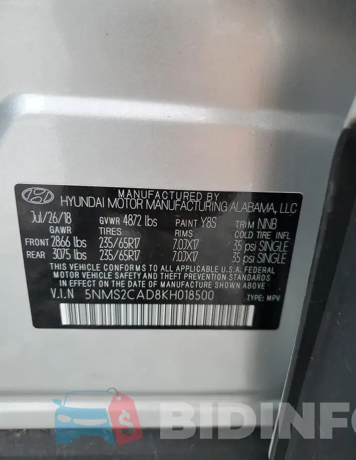 5NMS2CAD8KH018500 Photo# 14