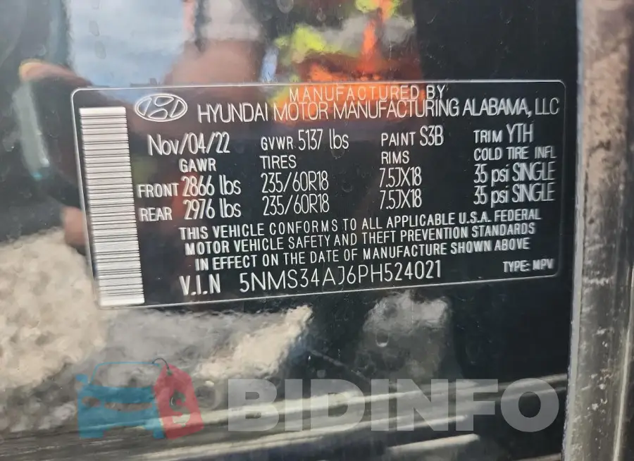 5NMS34AJ6PH524021 Photo# 14