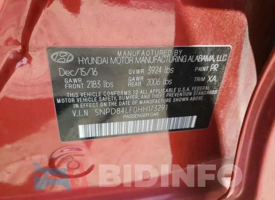 5NPD84LF0HH173291 Photo# 12