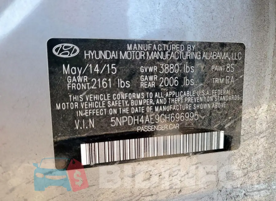 5NPDH4AE9GH696995 Photo# 12