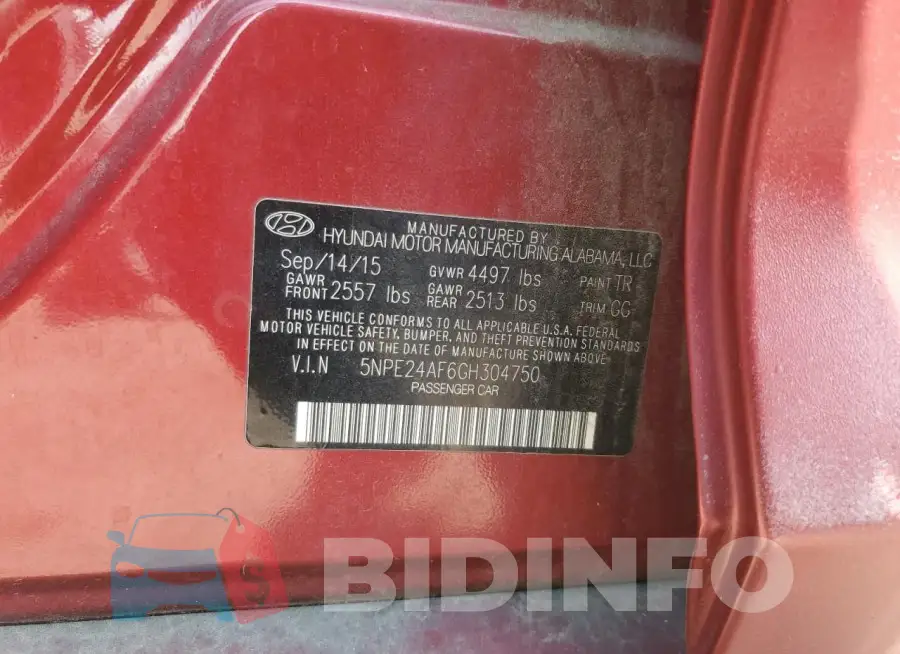 5NPE24AF6GH304750 Photo# 12