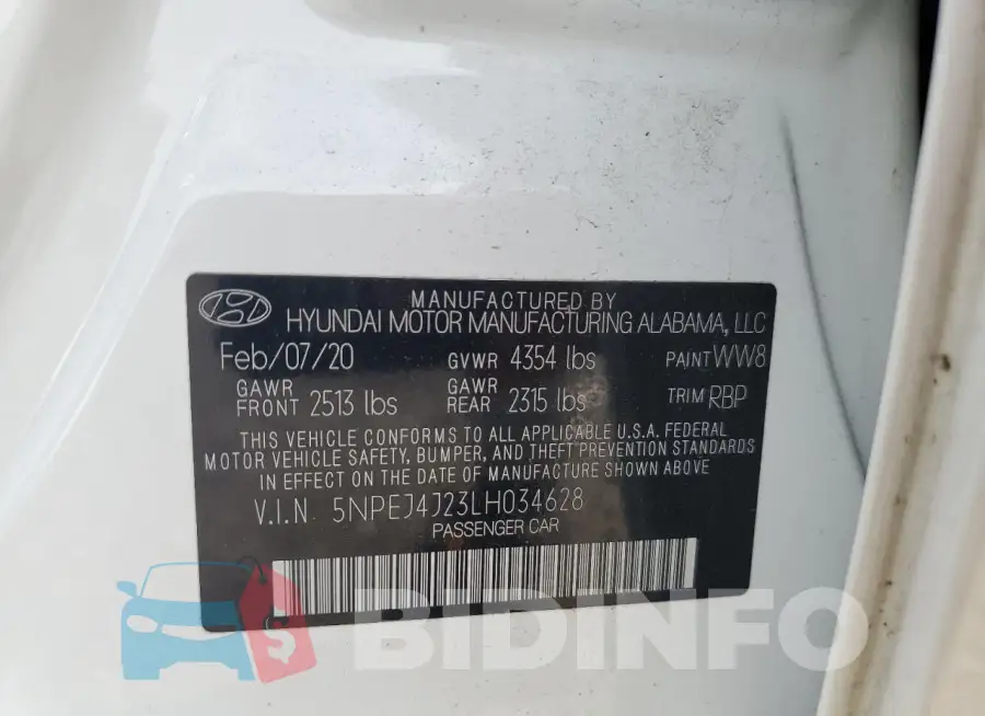 5NPEJ4J23LH034628 Photo# 12