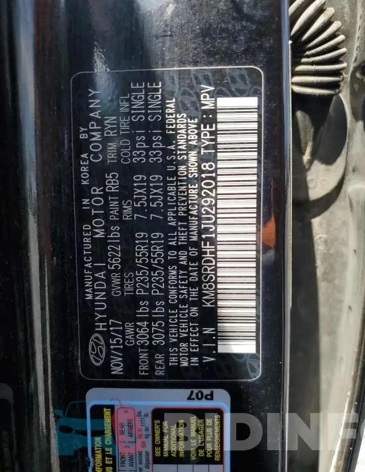 KM8SRDHF1JU292018 Photo# 12