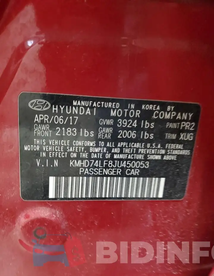 KMHD74LF8JU450053 Photo# 12