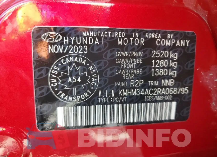 KMHM34AC2RA068795 Photo# 12