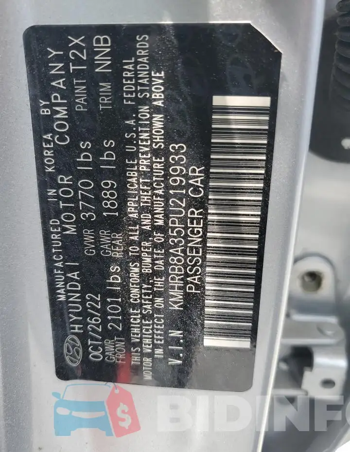 KMHRB8A35PU219933 Photo# 12