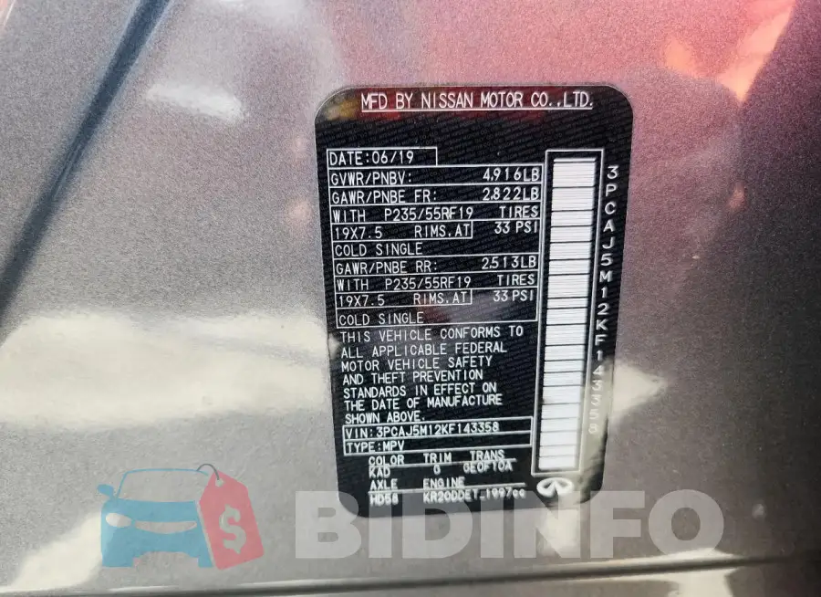 3PCAJ5M12KF143358 Photo# 13