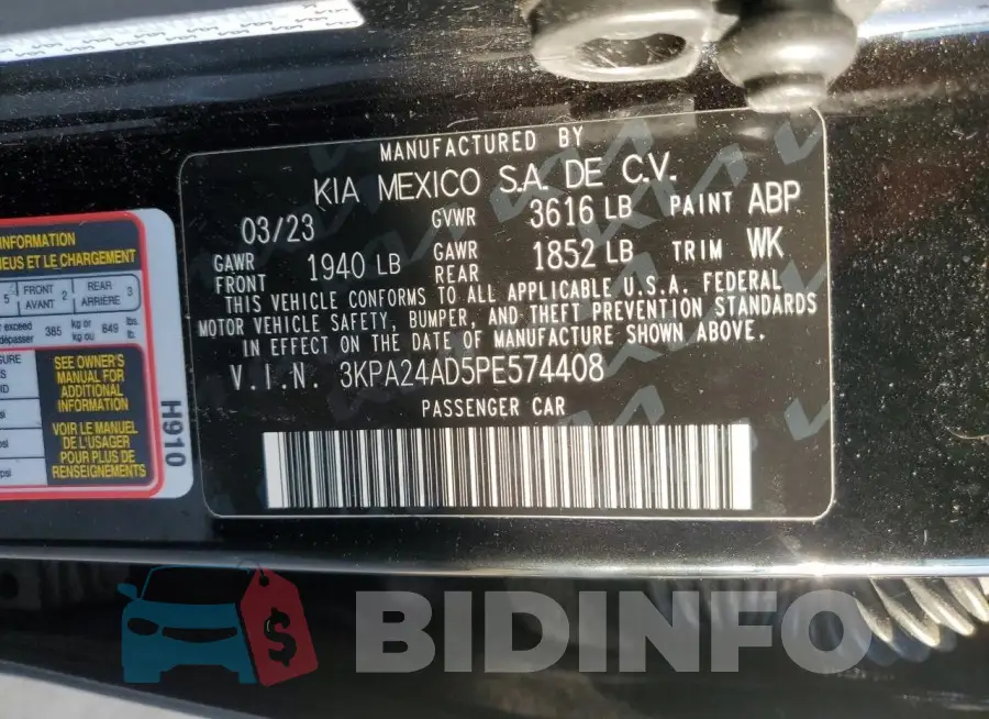 3KPA24AD5PE574408 Photo# 12