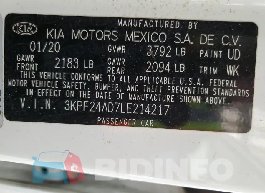 3KPF24AD7LE214217 Photo# 12