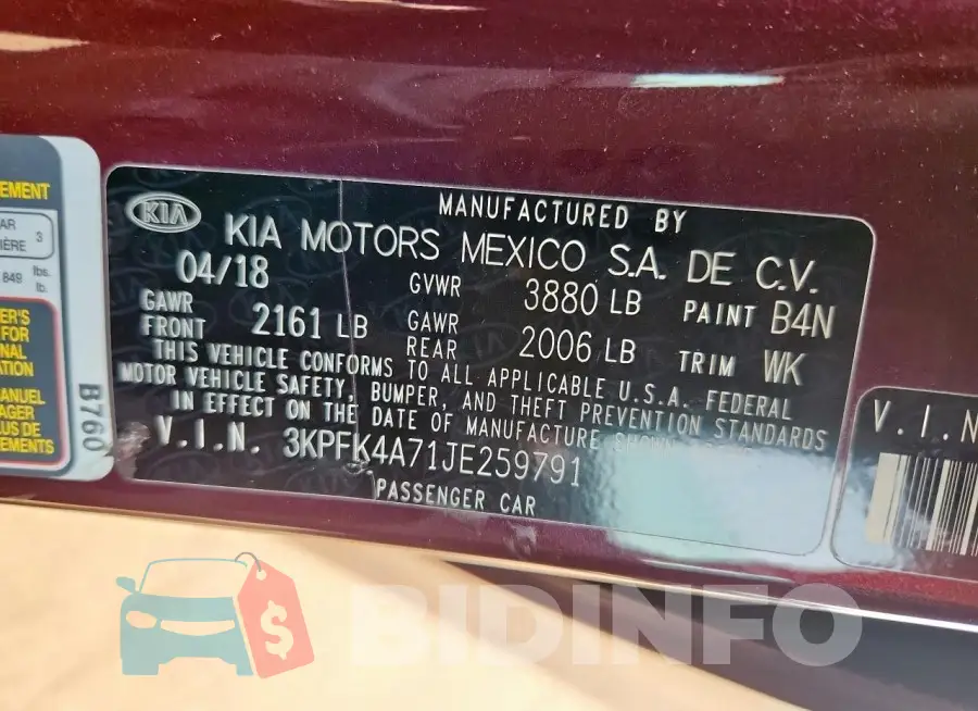 3KPFK4A71JE259791 Photo# 13