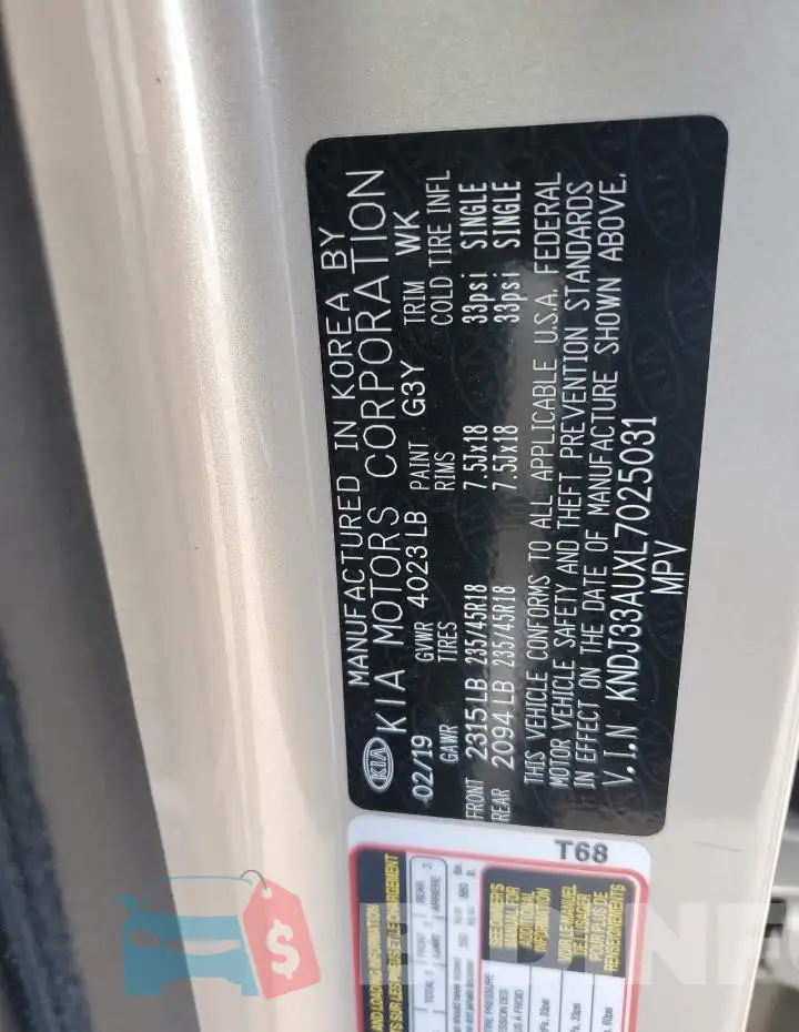 KNDJ33AUXL7025031 Photo# 13
