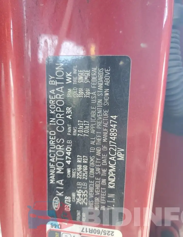 KNDPMCAC2J7489474 Photo# 12