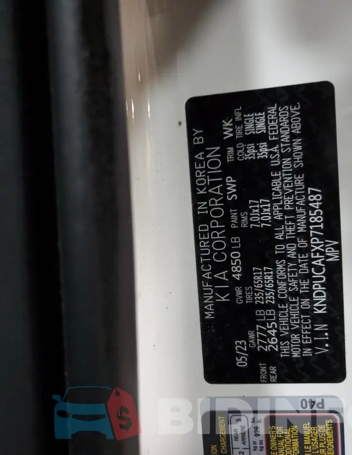 KNDPUCAFXP7185487 Photo# 12