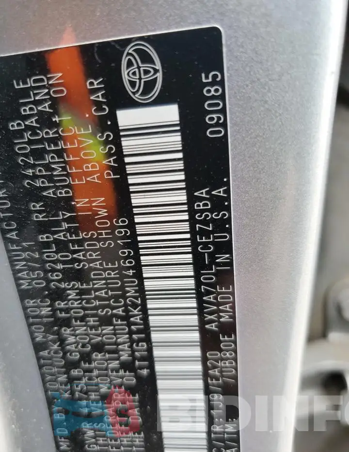 4T1G11AK2MU469196 Photo# 12