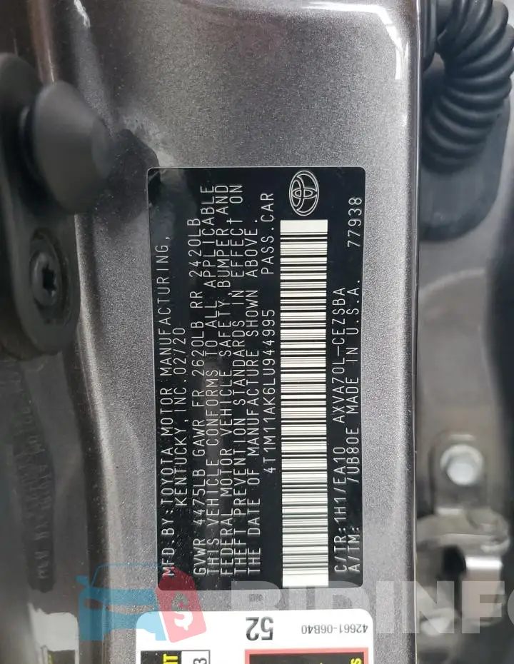 4T1M11AK6LU944995 Photo# 12