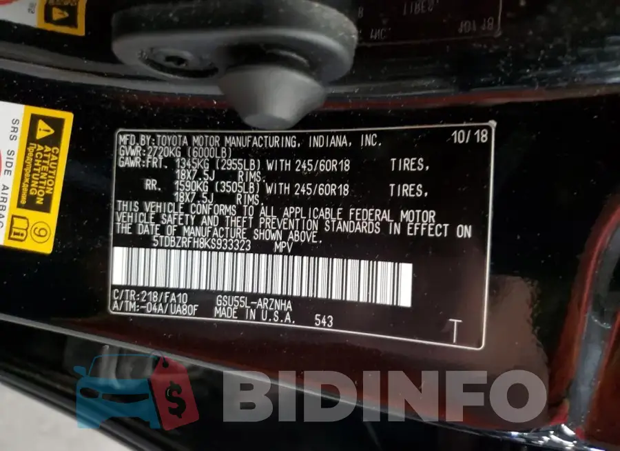 5TDBZRFH8KS933323 Photo# 14