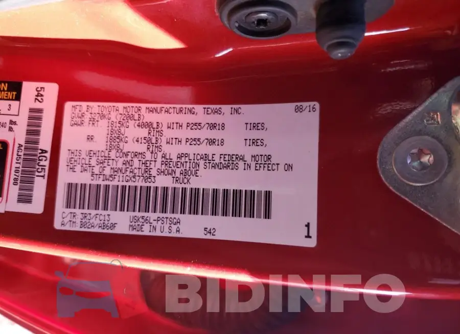5TFDW5F11GX577053 Photo# 12