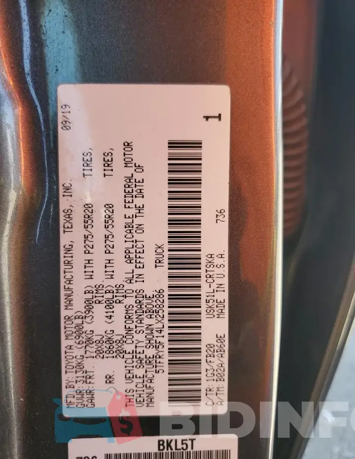 5TFRY5F14LX258286 Photo# 13