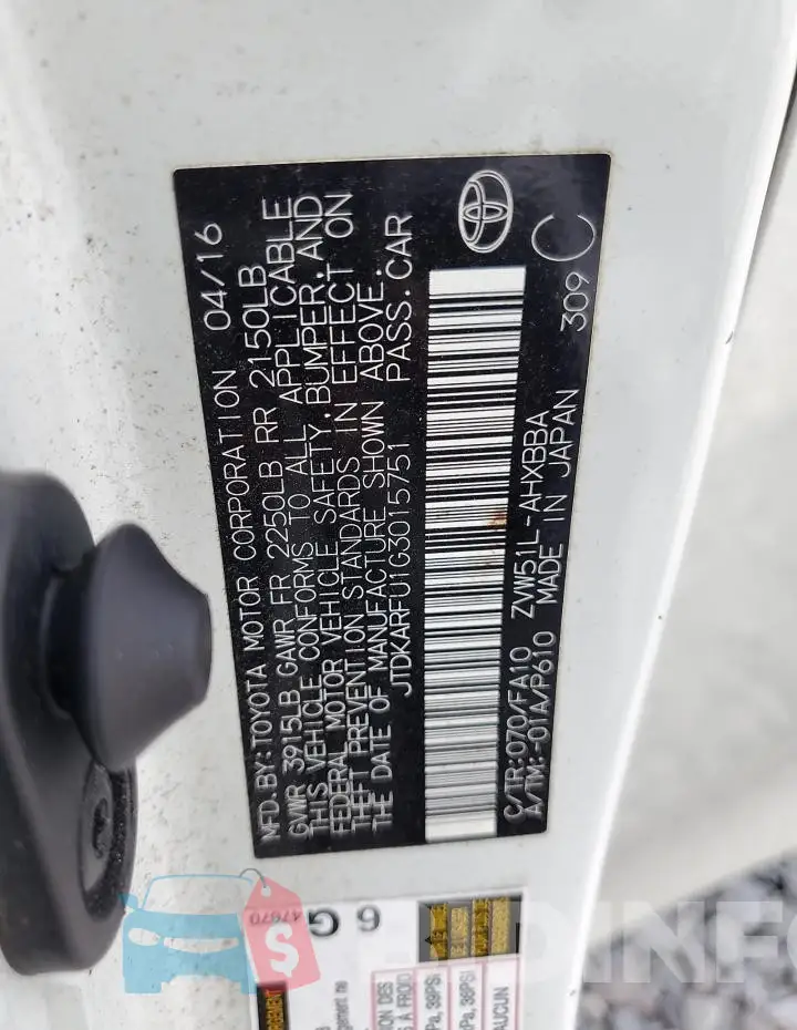 JTDKARFU1G3015751 Photo# 13