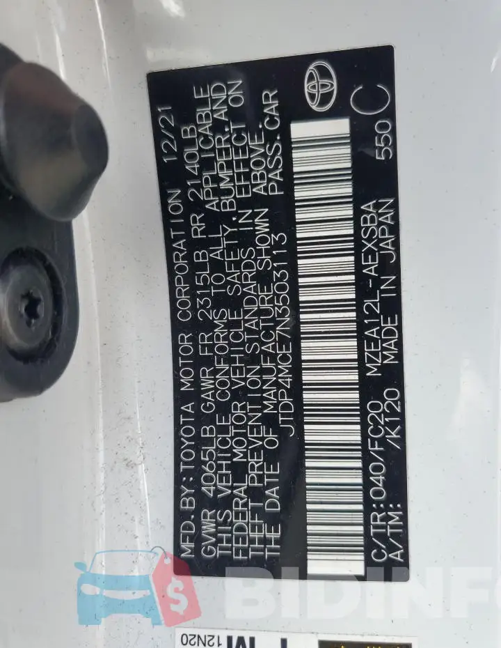 JTDP4MCE7N3503113 Photo# 12