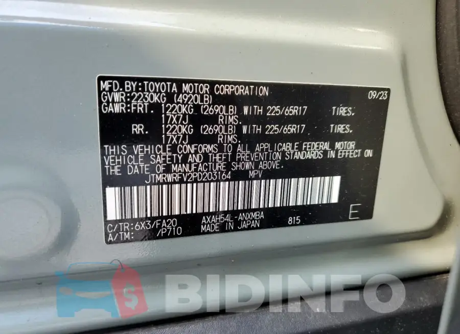 JTMRWRFV2PD203164 Photo# 13