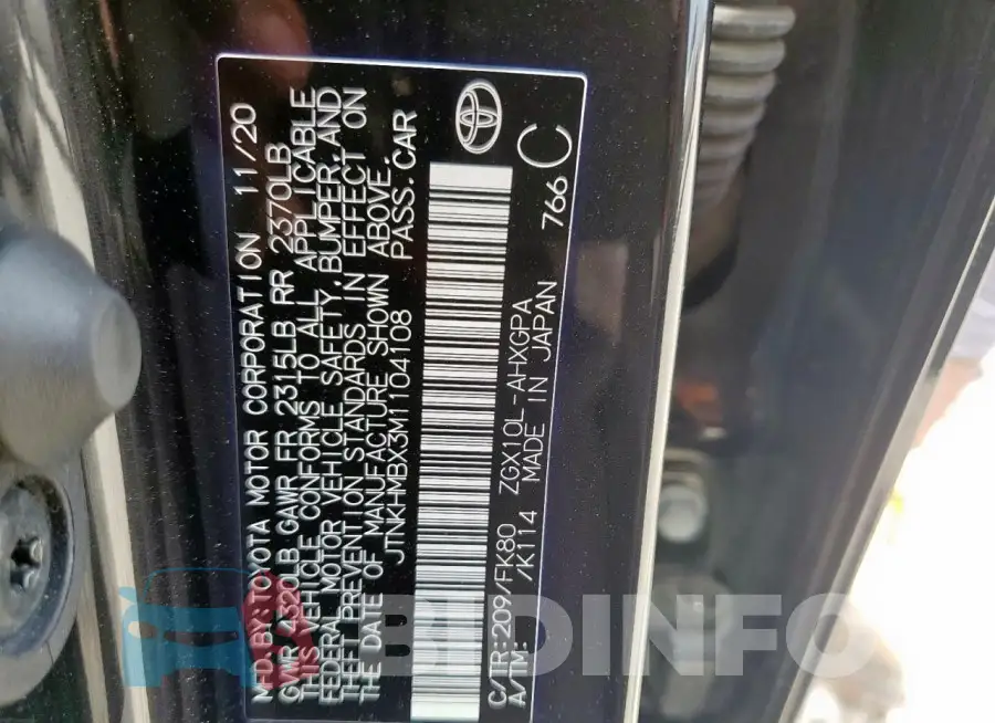JTNKHMBX3M1104108 Photo# 13