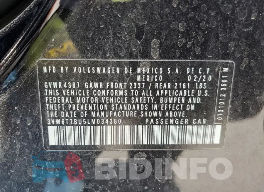 3VW6T7BU5LM034380 Photo# 12