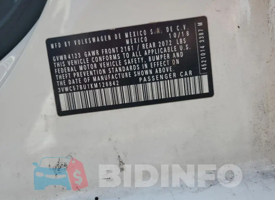 3VWC57BU1KM126842 Photo# 12