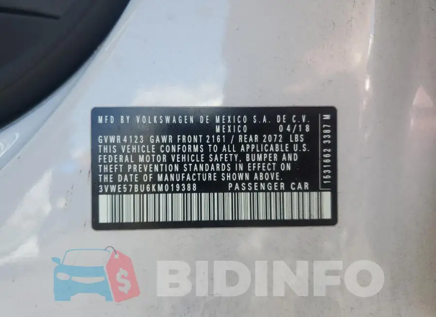 3VWE57BU6KM019388 Photo# 13