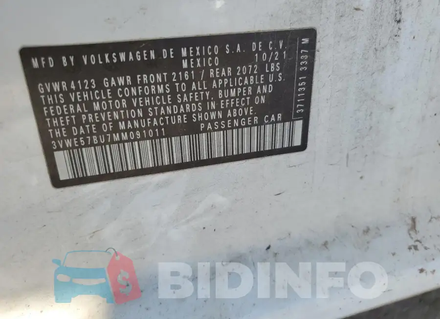 3VWE57BU7MM091011 Photo# 12