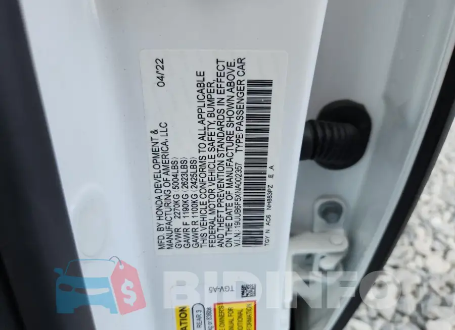 19UUB6F5XNA002357 Photo# 12