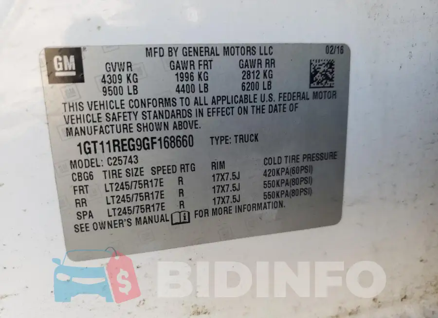 1GT11REG9GF168660 Photo# 12