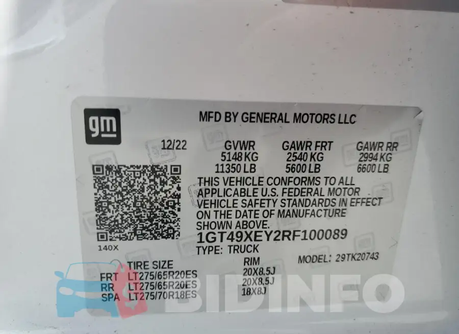 1GT49XEY2RF100089 Photo# 12