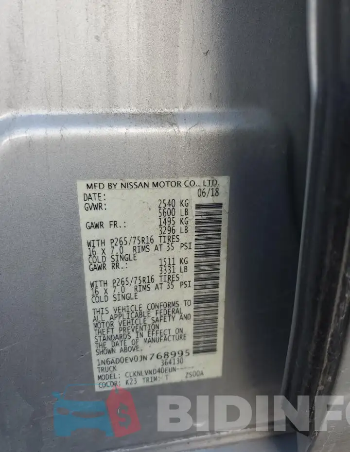 1N6AD0EV0JN768995 Photo# 13