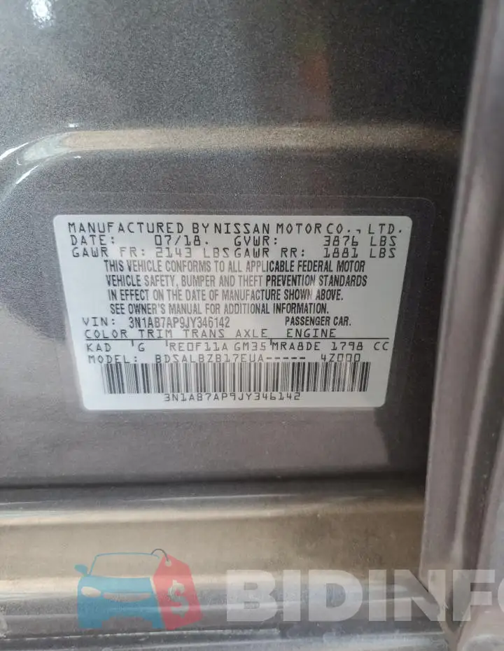 3N1AB7AP9JY346142 Photo# 12