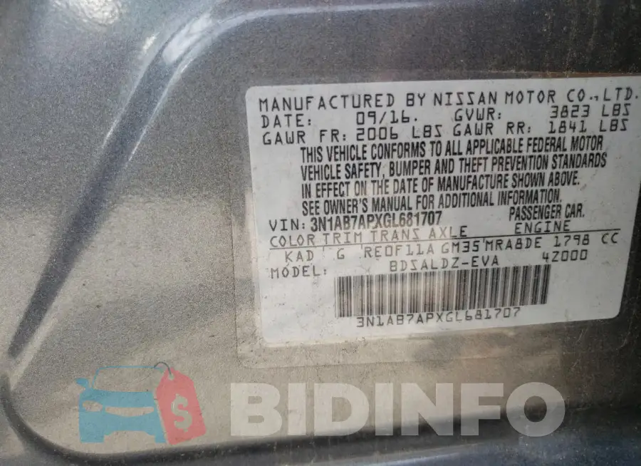 3N1AB7APXGL681707 Photo# 13