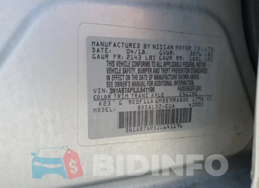 3N1AB7APXJL641196 Photo# 12